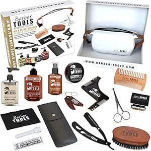 Kit/set/cofanetto per la cura della barba e della rasatura, realizzato in Francia con Barber Care - barber tools